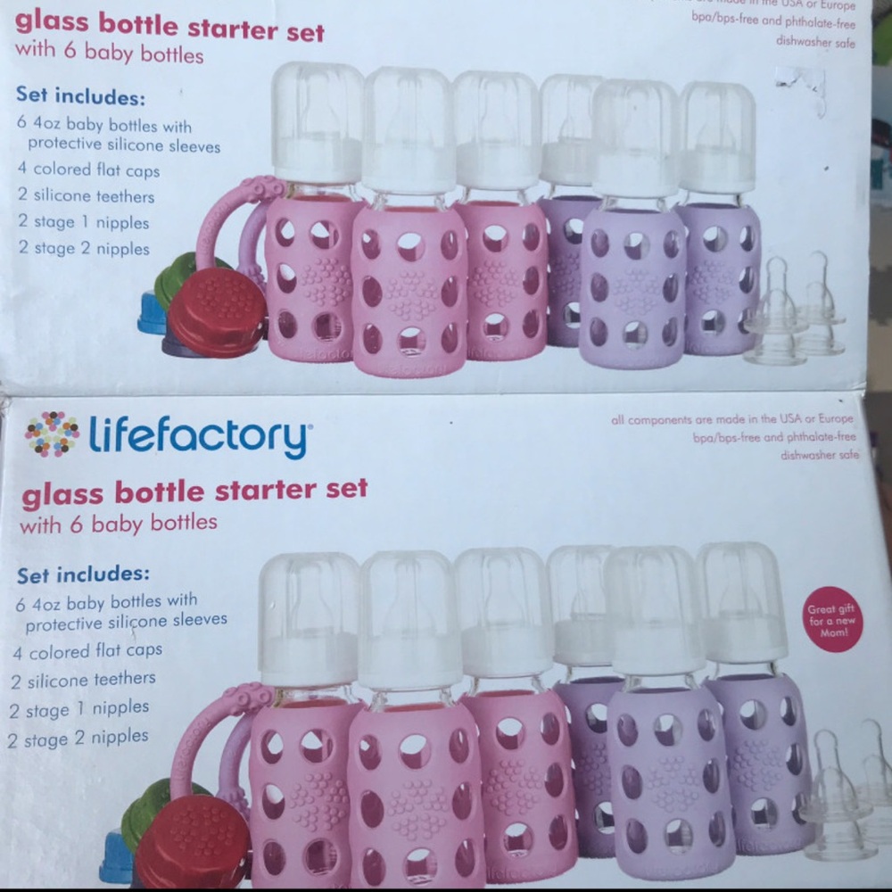 LIFE FACTORY Glass Baby Bottle Starter Set